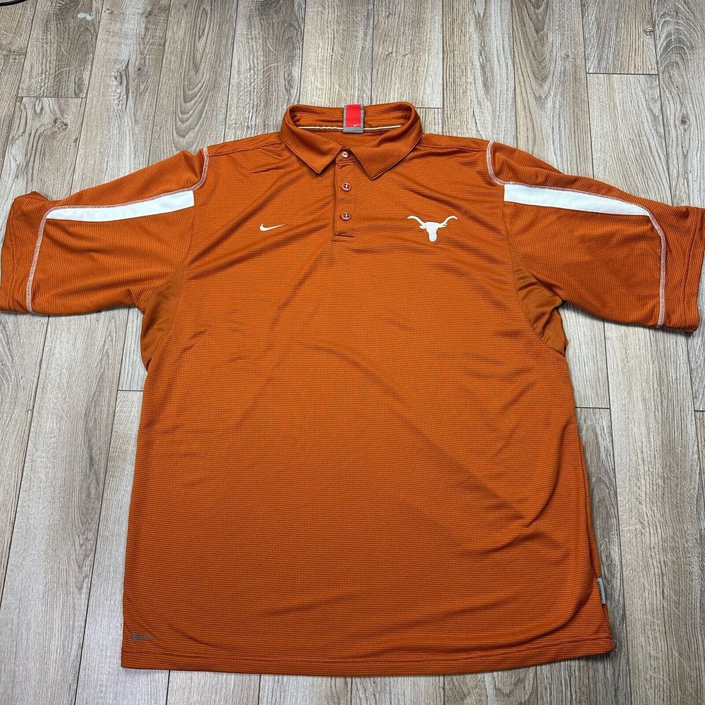 Texas Longhorns‎ Orange nike Fitdry polo Men's XL Short Sleeve 100% Polyester
